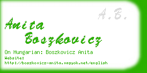 anita boszkovicz business card